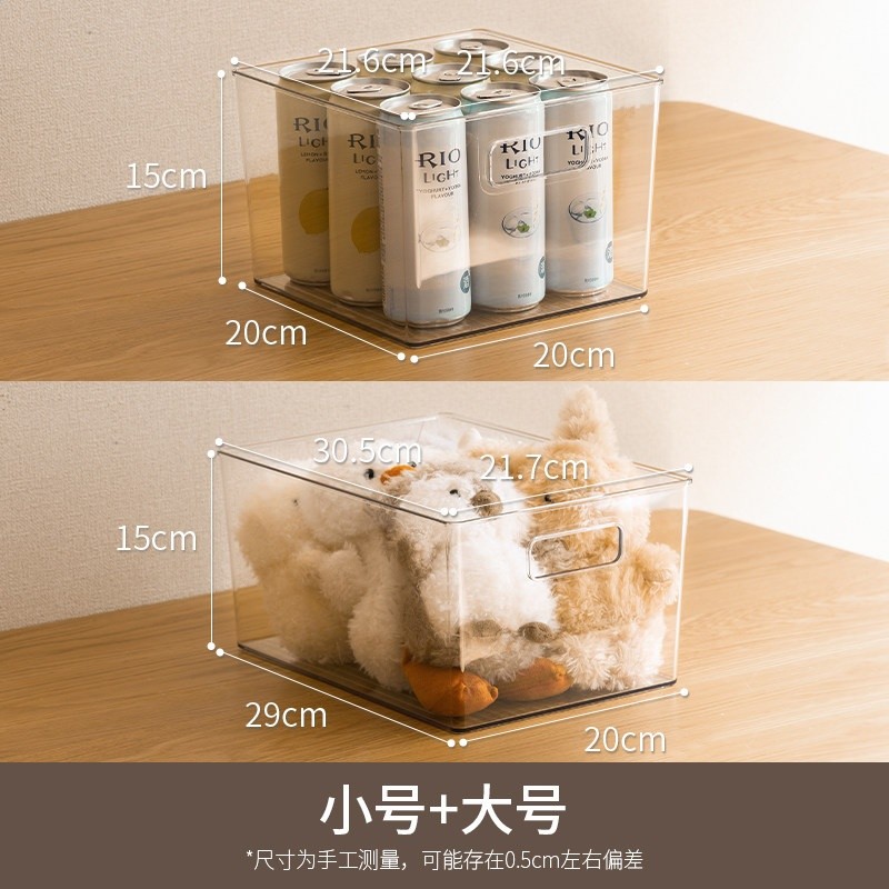 懶角落透明收納盒桌面零食收納筐化妝品置物架護膚面膜儲物整理盒-規格圖5