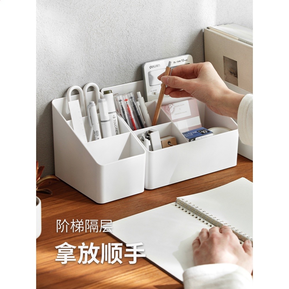 懶角落桌面收納盒梳妝檯化妝護膚品口紅置物架子遙控器雜物儲物盒-細節圖3