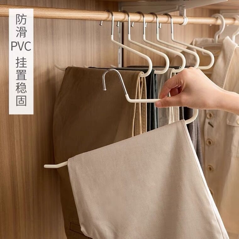 懶角落家用鵝型褲架防滑褲子專用掛衣架無痕Z字形2字衣櫃褲掛-細節圖3