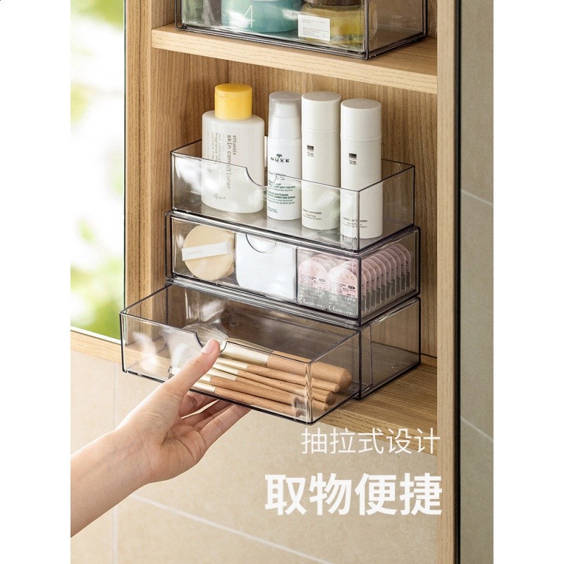 懶角落鏡櫃內收納盒抽屜化妝品口紅置物架桌面膜衛生間浴代發包郵-細節圖2