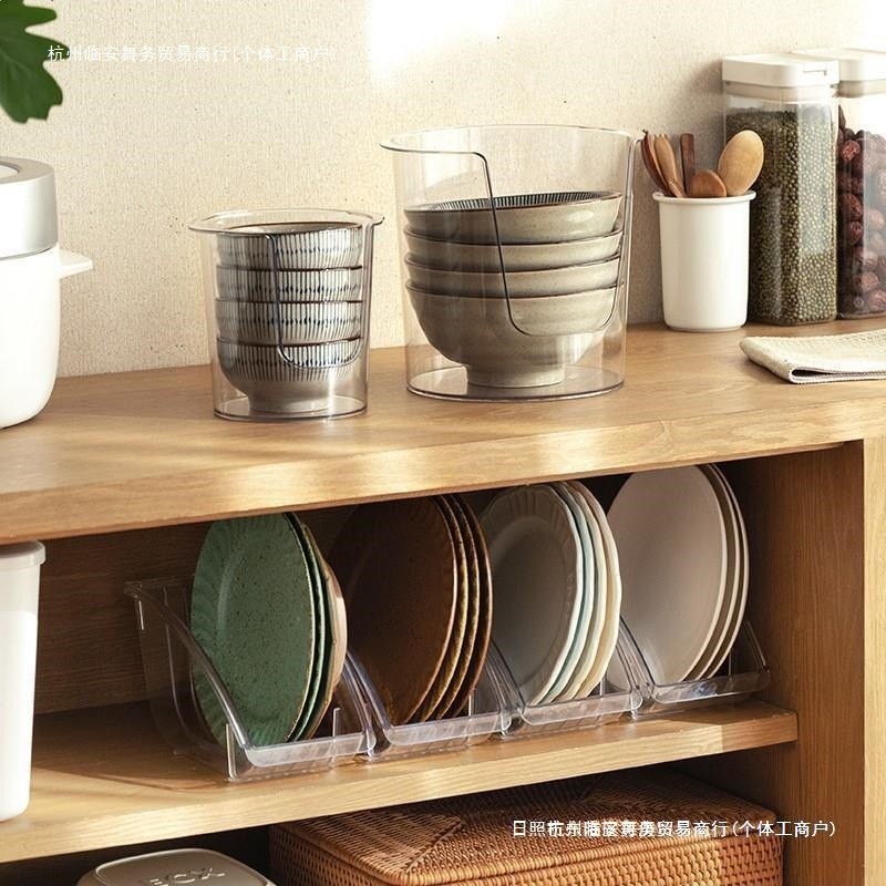懶角落碗碟收納架廚房菜盤子收納盒櫥櫃內建餐具碗盤架小型瀝碗架-細節圖2