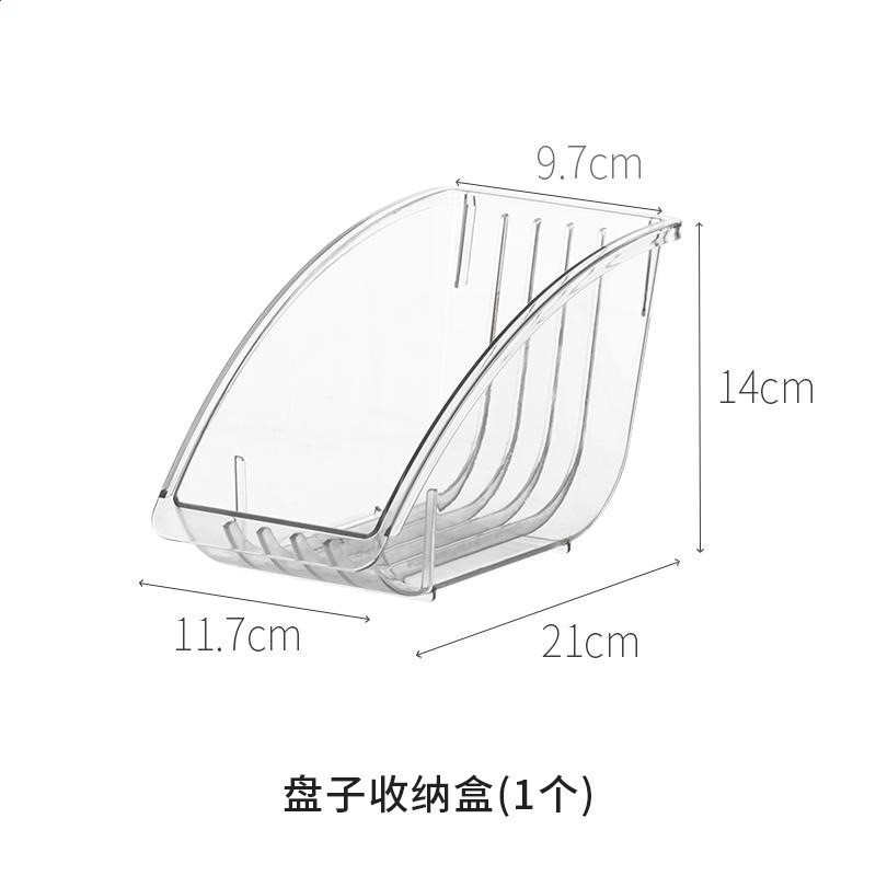 懶角落碗碟收納架廚房菜盤子收納盒櫥櫃內建餐具碗盤架小型瀝碗架-規格圖5