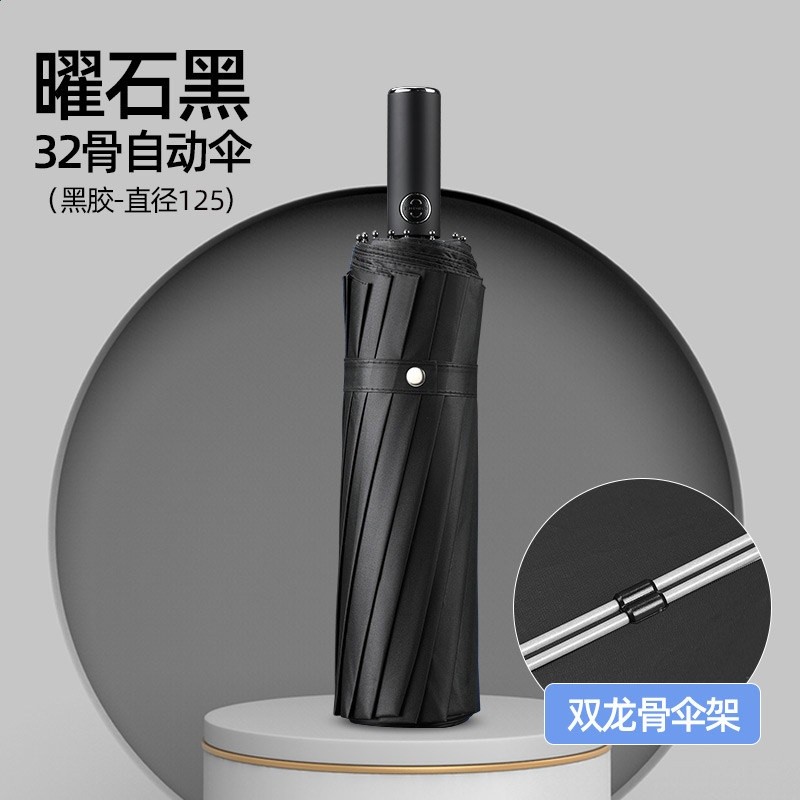 32骨抗風經典黑（125cm)-加厚320t布