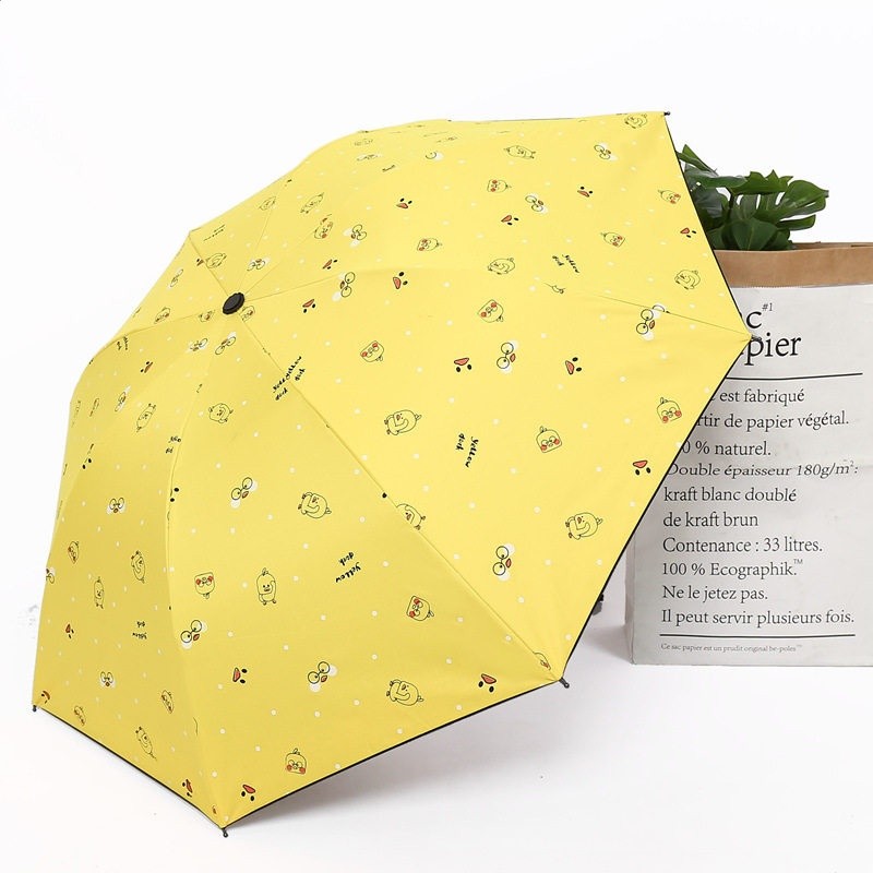 小雛菊黑膠防曬遮陽遮雨兩用全自動防曬傘UV黑膠遮陽傘小熊三折傘-規格圖5