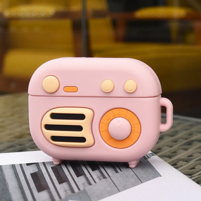 適用airpodspro保護殼行動式復古卡通軟殼藍牙耳機殼矽膠保護套-細節圖4
