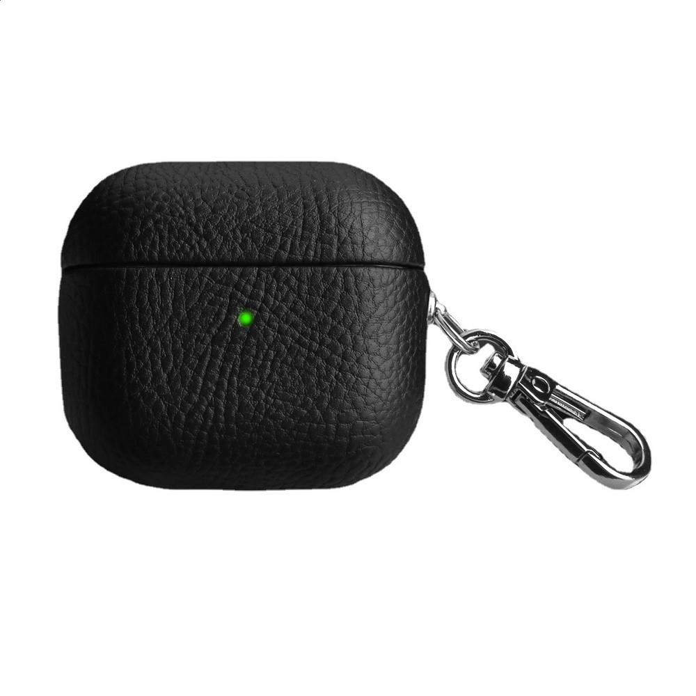 適用AirPodsPro2荔枝紋耳機套2代3代全包蒙皮耳機殼Pro軟殼PU皮-細節圖5