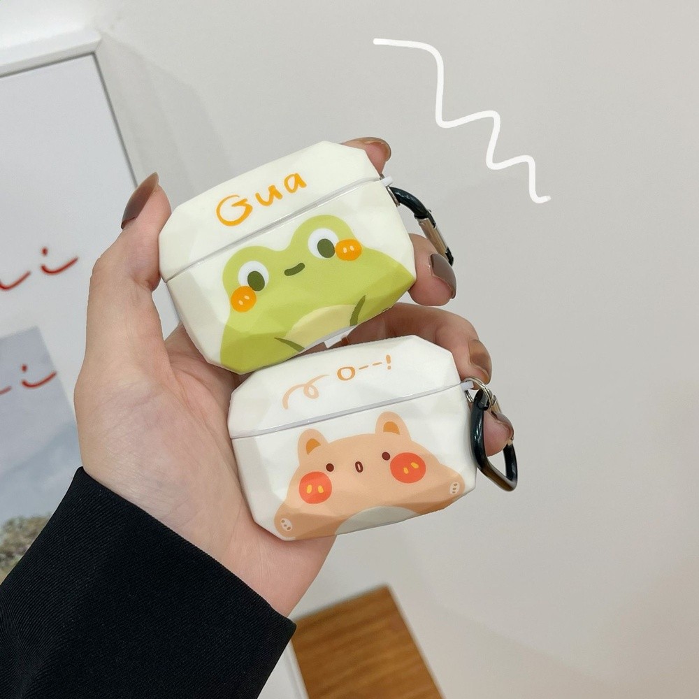 可愛小熊青蛙情侶適用蘋果AirPods Pro保護套AirPods2耳機殼3代女-細節圖4