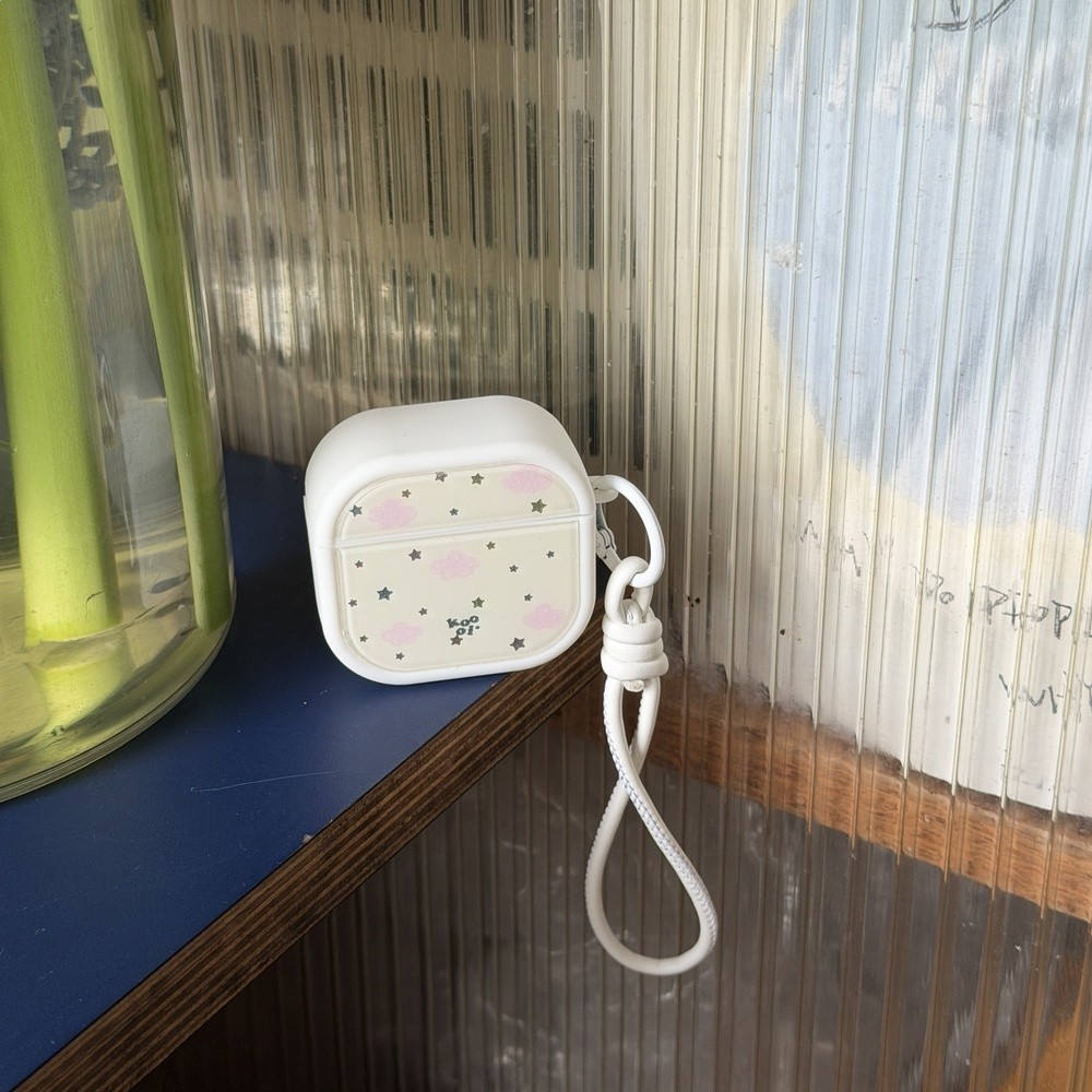 潮流新品IMD系列粉色雲朵星星耳機套適用AirPods1/2/3/4代保護套-細節圖2