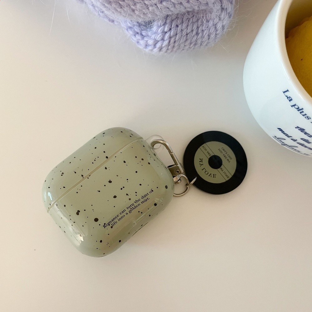 簡約綠潑墨適用Airpods3保護套2/3代Pro2蘋果無線藍牙耳機套軟膠-細節圖2