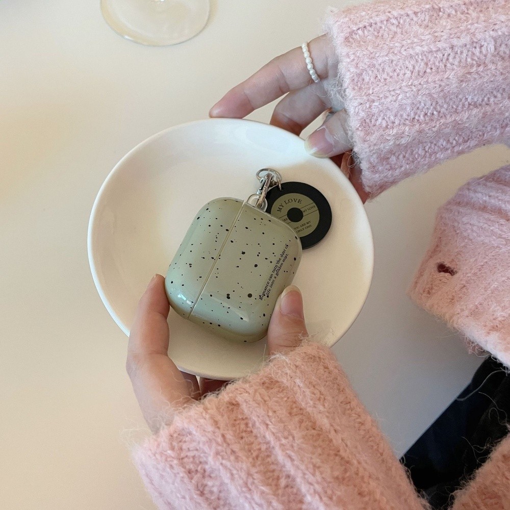 簡約綠潑墨適用Airpods3保護套2/3代Pro2蘋果無線藍牙耳機套軟膠-細節圖4