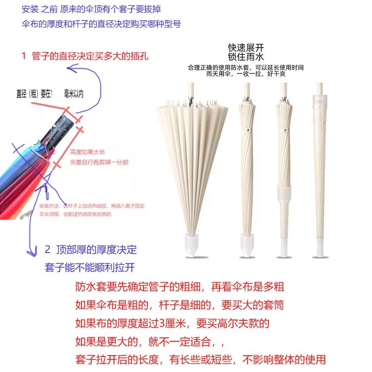 高爾傘專用【4#}伸縮防水套1