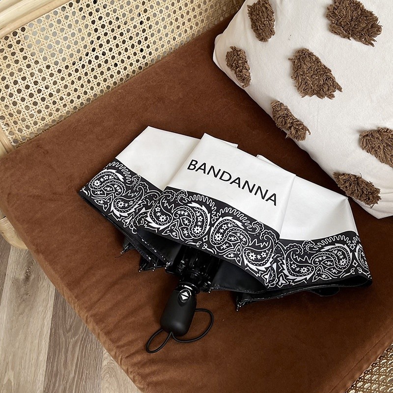 高階感腰果花雨傘女防曬自動太陽傘晴雨兩用摺疊黑膠遮陽傘禁慾系-規格圖5