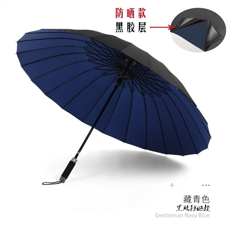 自動開雙層防曬款24骨-藏青色 傘下120cm