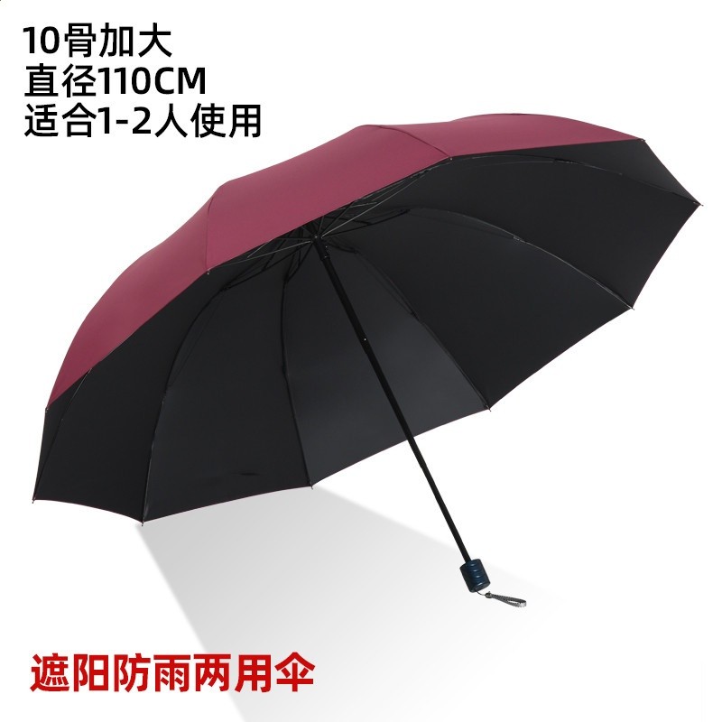 【旗艦店正品】酒紅色黑膠雙人傘-傘面122cm