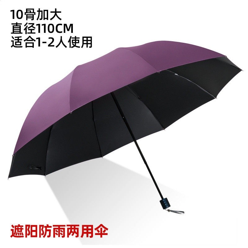 超大雨傘男女大號三人晴雨兩用摺疊太陽傘學生雙人黑膠防曬遮陽傘-規格圖5