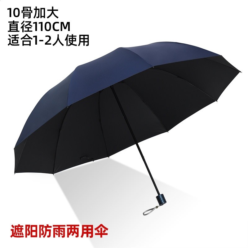 超大雨傘男女大號三人晴雨兩用摺疊太陽傘學生雙人黑膠防曬遮陽傘-規格圖5