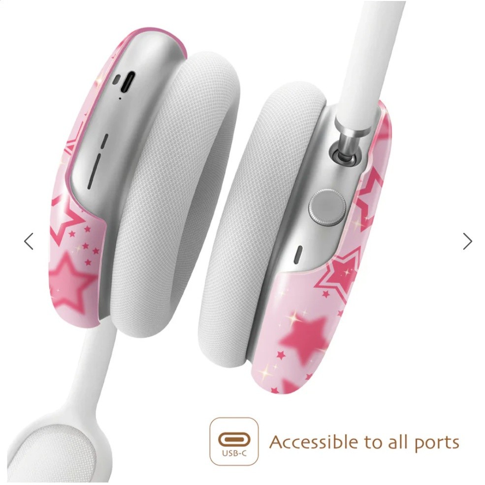 少女心星星耳機殼 適用蘋果AirPods Max /Max 2 光面菲林保護-細節圖3