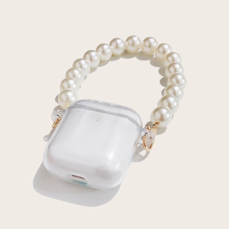 珍珠手鍊無線藍牙耳機保護套TPU軟殼透明適用於蘋果airpods2-細節圖3