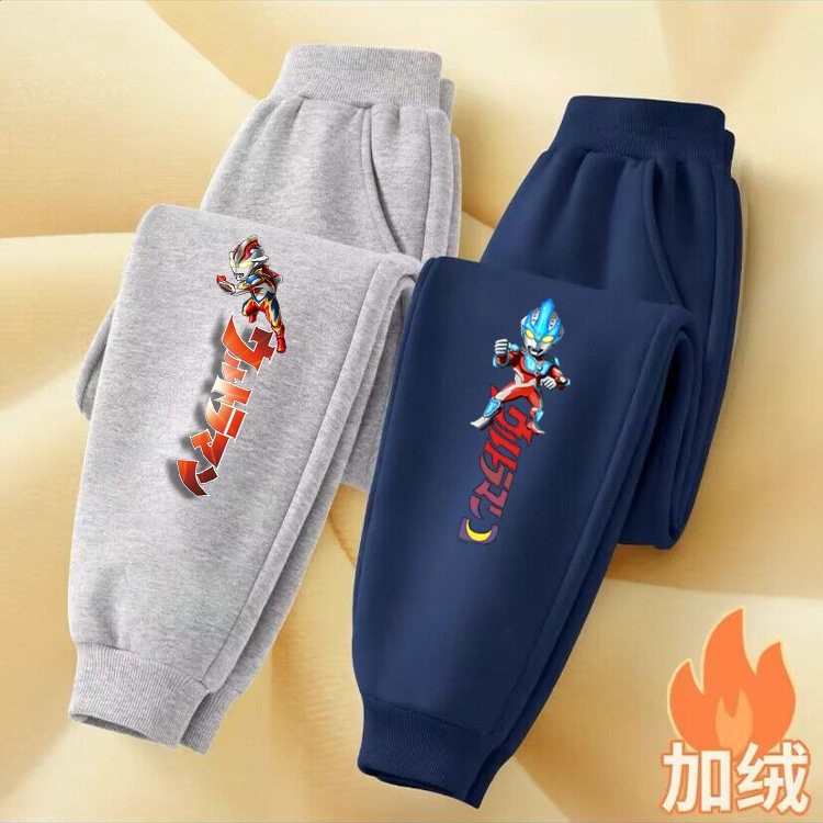 奧特曼童裝男童加絨褲子秋冬款兒童2025新款加厚保暖男孩冬季衛褲-規格圖5