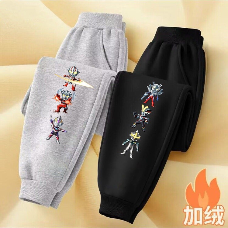 奧特曼童裝男童加絨褲子秋冬款兒童2025新款加厚保暖男孩冬季衛褲-規格圖5
