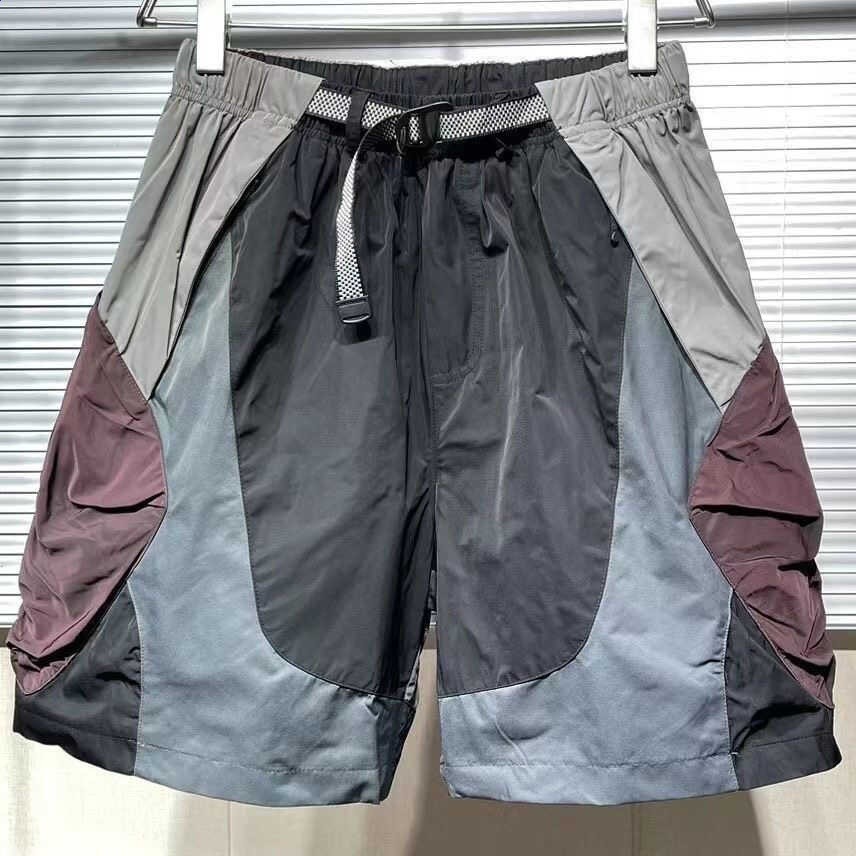 夏季新款速乾男士潮流拼色短褲工裝五分褲透氣網戶外運動潮男褲子-細節圖5