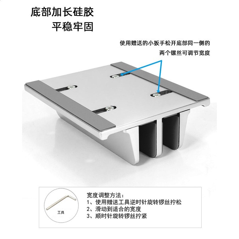 筆記本支架 鋁合金平板電腦立式底座 手機桌面散熱雙收納支架批發-細節圖3