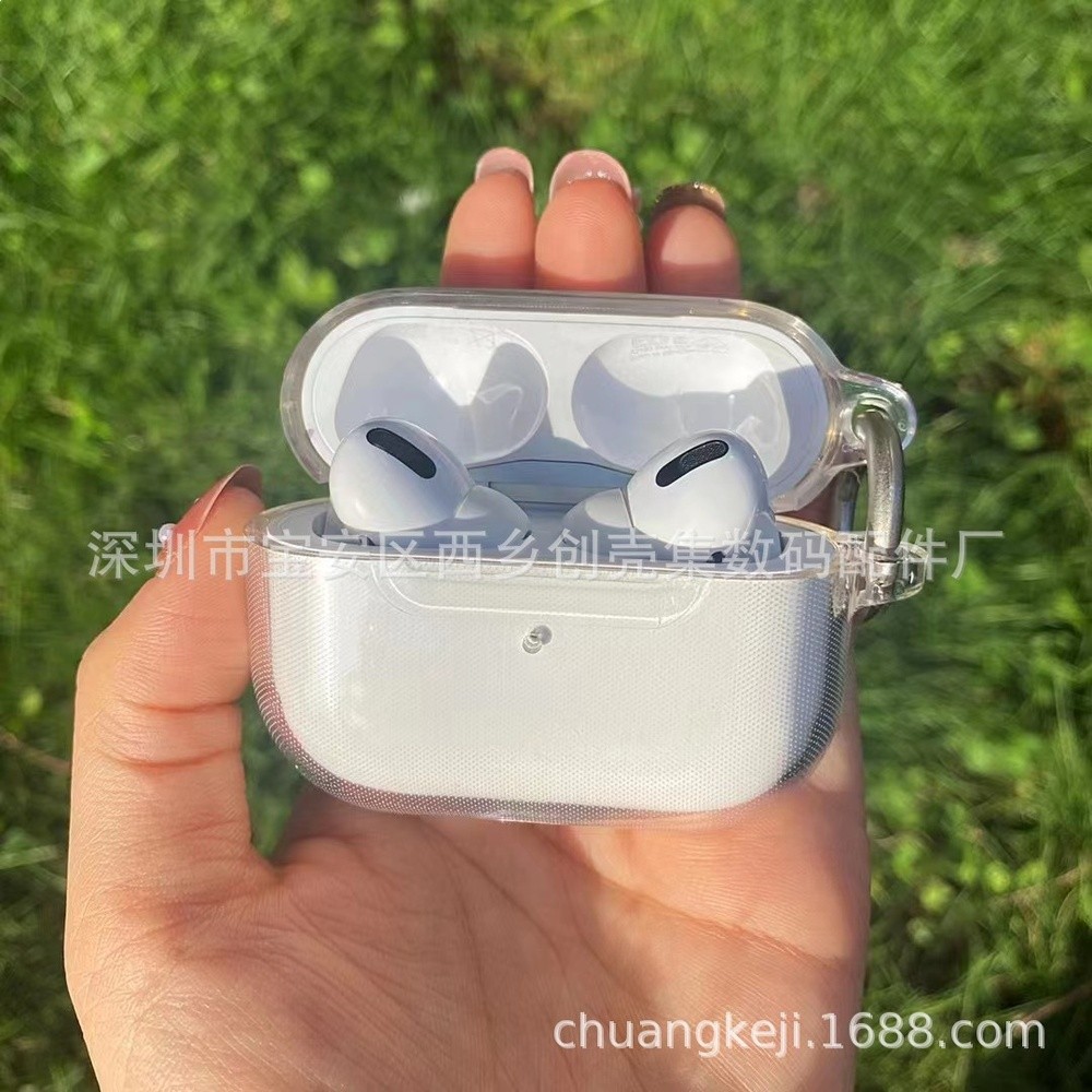 適用AIRPODS 1/2代 PRO3 4代閃粉耳機保護套透明款套啤一體耳機殼-規格圖5