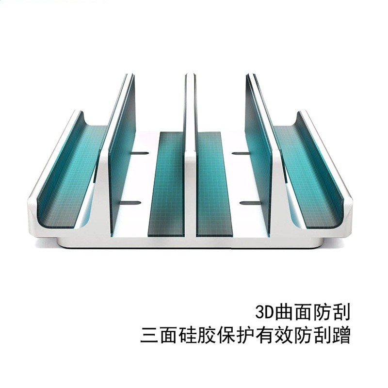 鋁合金筆記本支架立式豎架電腦托架macbook pro桌面收納架子底座-細節圖4