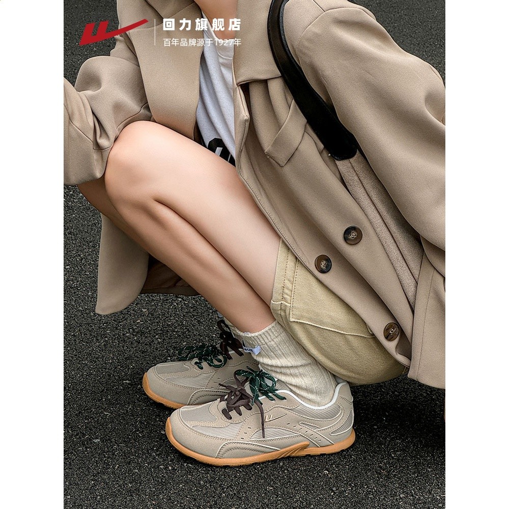回力女鞋miu系德訓鞋女26新款春季輕便軟底休閒鞋ins風復古慢跑鞋-細節圖5