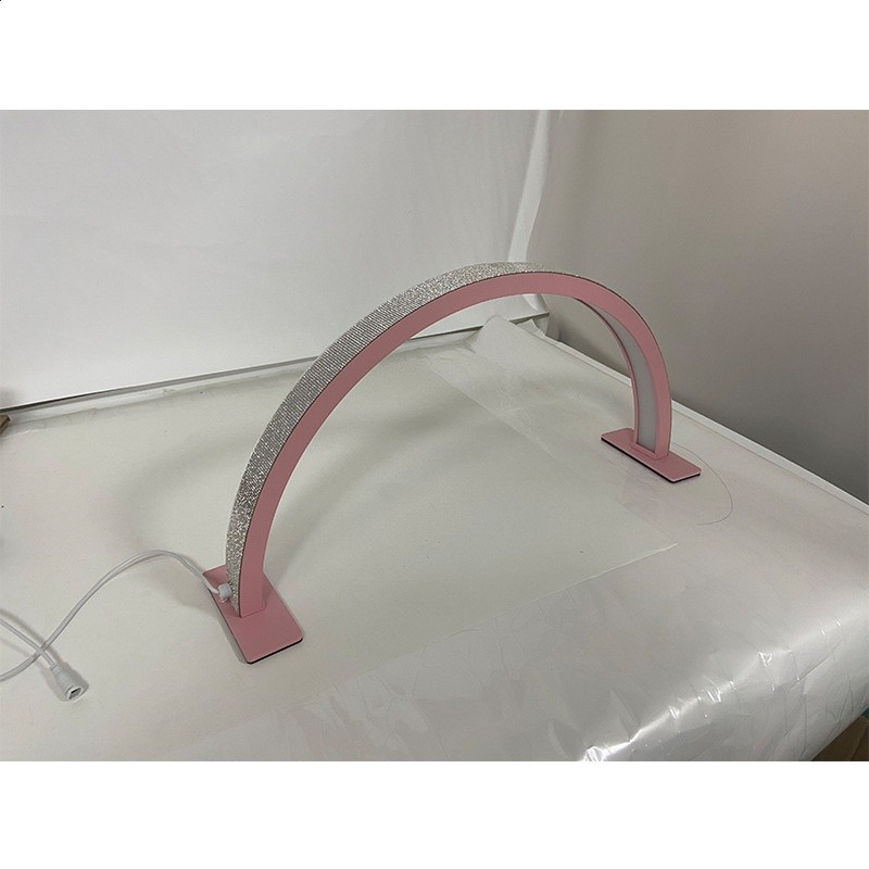 亞馬遜三色溫按鍵遙控弧形美睫燈美容院照明u型桌面半月美甲燈-規格圖5