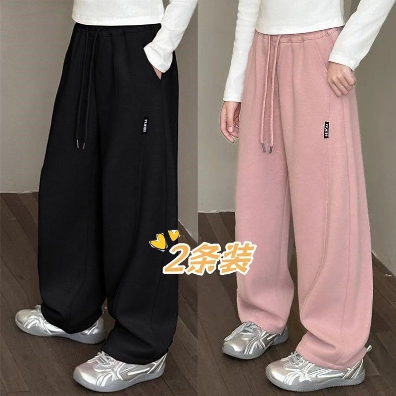 女童直筒闊腳褲2026秋季新款女孩時尚衛褲寬鬆中大童洋氣休閒褲潮-細節圖5