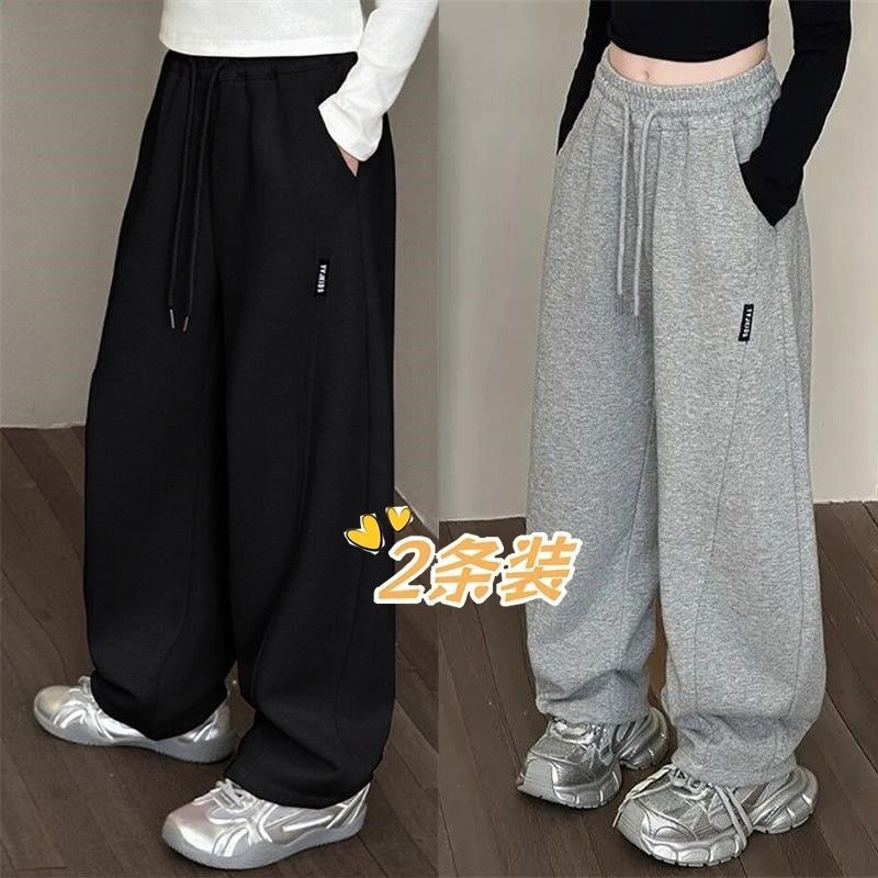 女童直筒闊腳褲2026秋季新款女孩時尚衛褲寬鬆中大童洋氣休閒褲潮-規格圖5