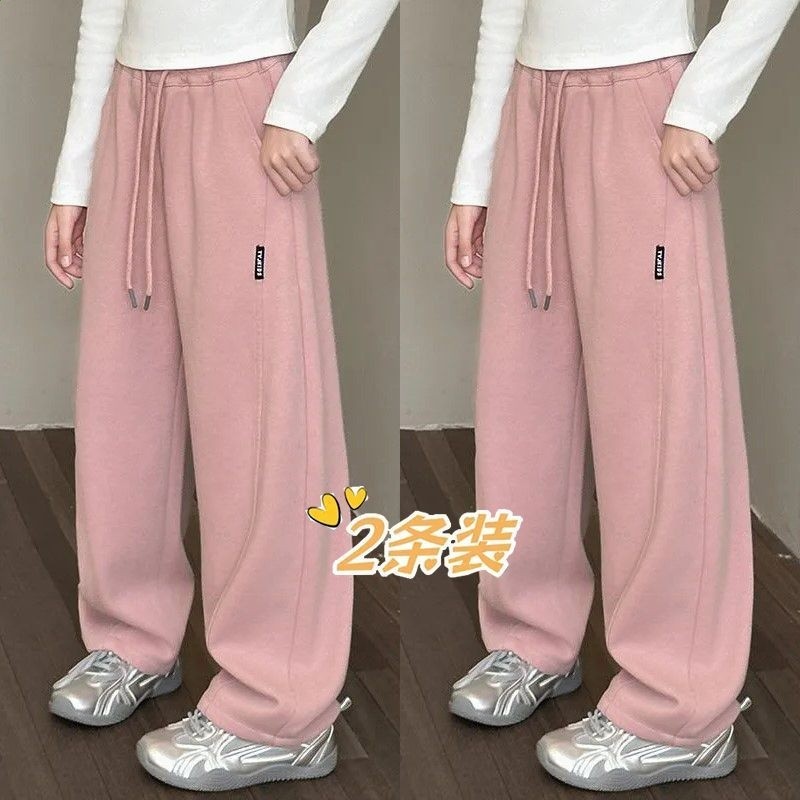 女童直筒闊腳褲2026秋季新款女孩時尚衛褲寬鬆中大童洋氣休閒褲潮-規格圖5