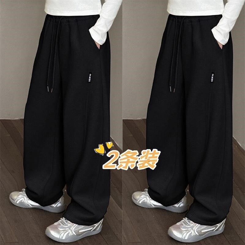 女童直筒闊腳褲2026秋季新款女孩時尚衛褲寬鬆中大童洋氣休閒褲潮-規格圖5