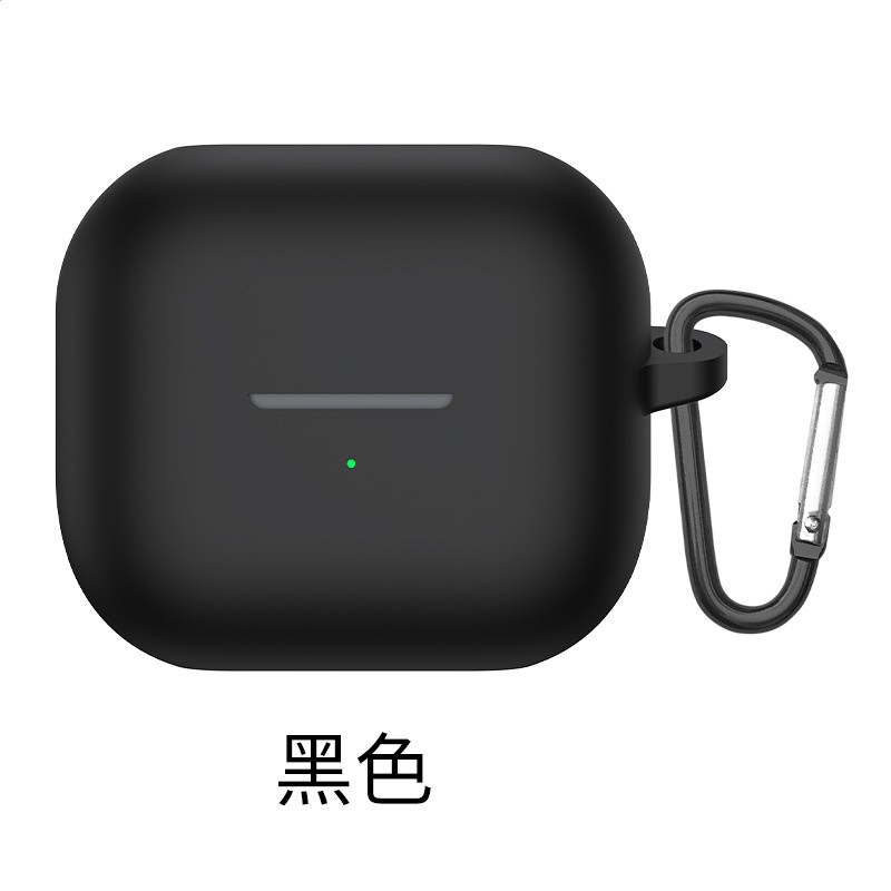 矽膠純色耳機殼【黑色】含登山扣
