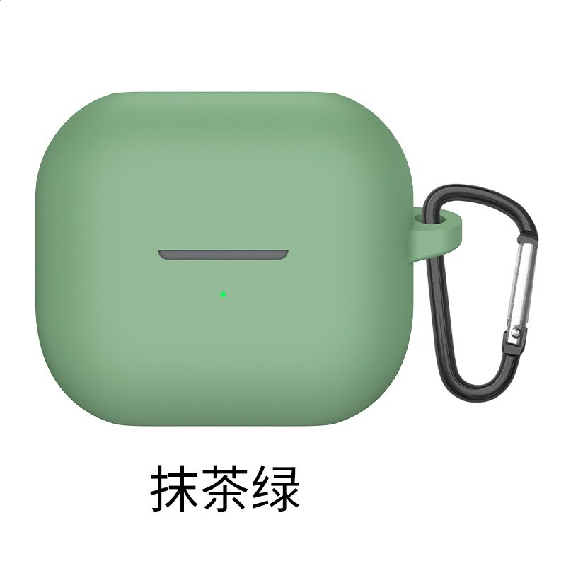 矽膠純色耳機殼【抹茶綠】含登山扣