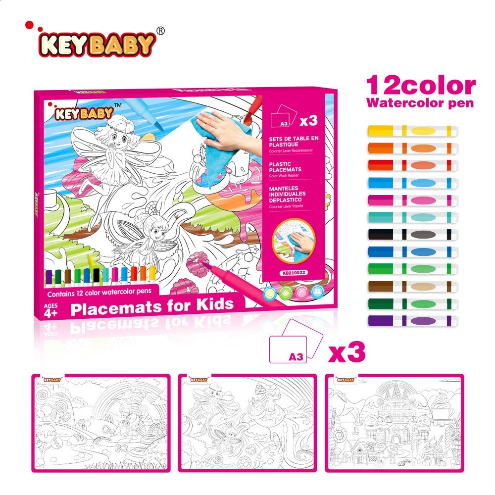 keybaby跨境兒童水畫本顯畫神奇魔術繪畫本益智遇水變色本手工畫-細節圖2