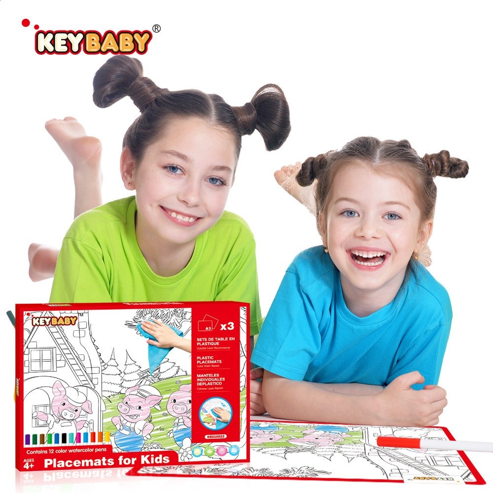 keybaby跨境兒童水畫本顯畫神奇魔術繪畫本益智遇水變色本手工畫-細節圖3