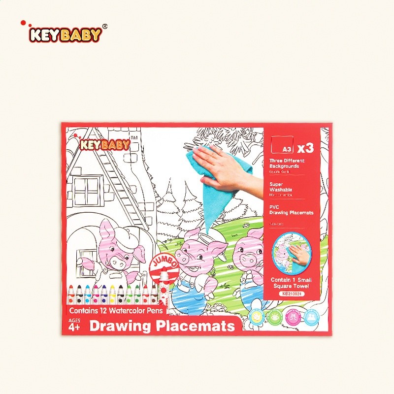 keybaby跨境兒童水畫本顯畫神奇魔術繪畫本益智遇水變色本手工畫-規格圖5