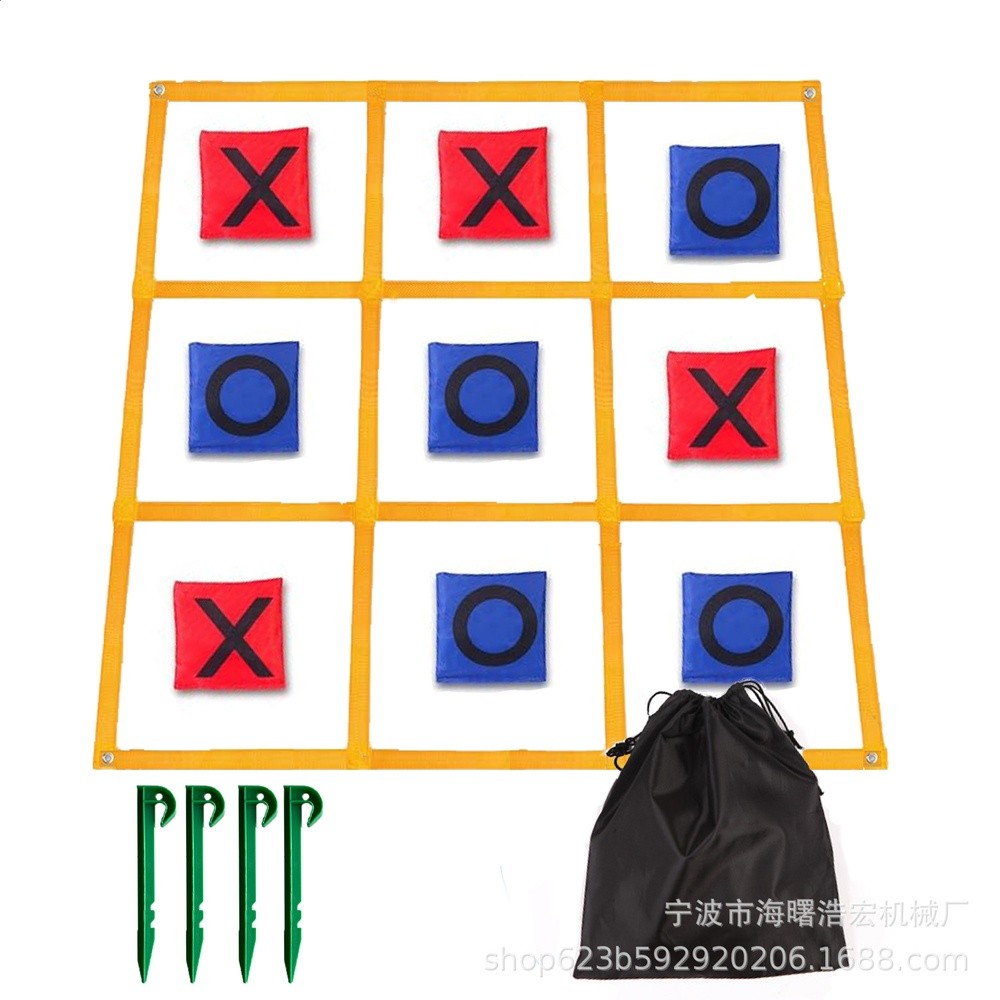 跨境巨型Tic TacToe 遊戲田字格綁帶行動式遊戲豆袋投鄭戶外草坪-規格圖5