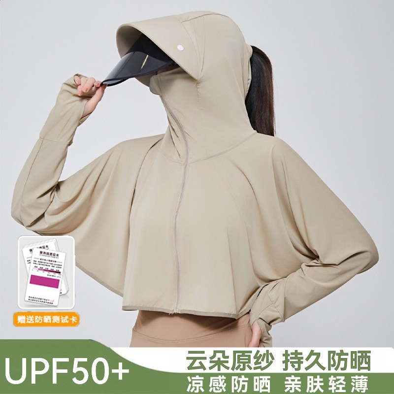 冰絲防曬衣女披肩2026新款夏季防紫外線薄款罩衫騎電車防曬遮陽帽-規格圖5