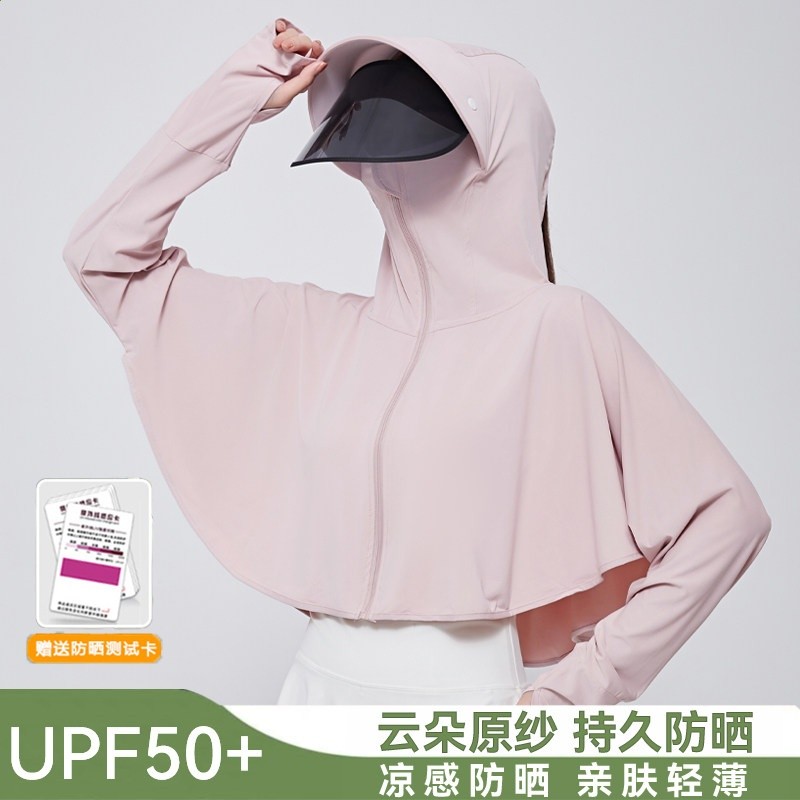 冰絲防曬衣女披肩2026新款夏季防紫外線薄款罩衫騎電車防曬遮陽帽-規格圖5