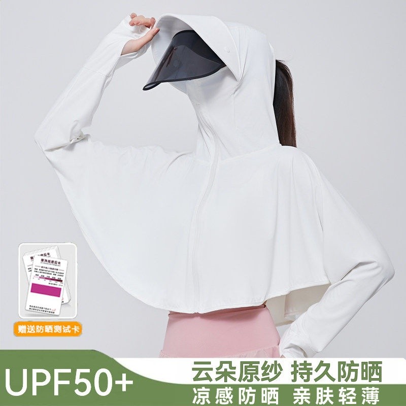 冰絲防曬衣女披肩2026新款夏季防紫外線薄款罩衫騎電車防曬遮陽帽-規格圖5