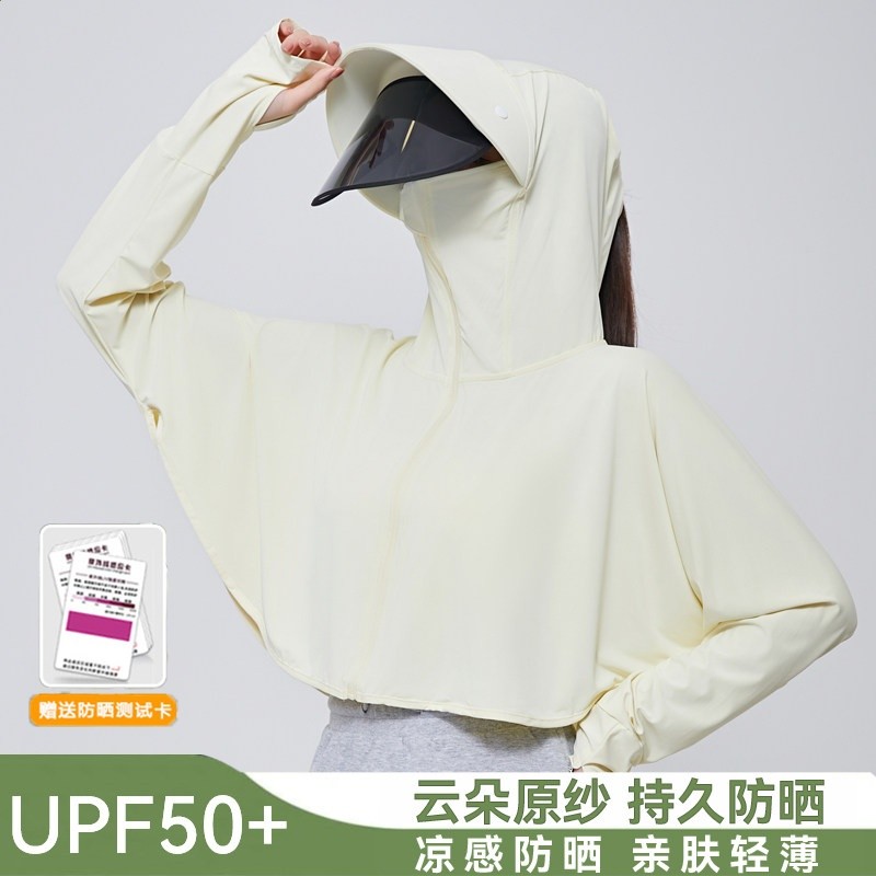冰絲防曬衣女披肩2026新款夏季防紫外線薄款罩衫騎電車防曬遮陽帽-規格圖5