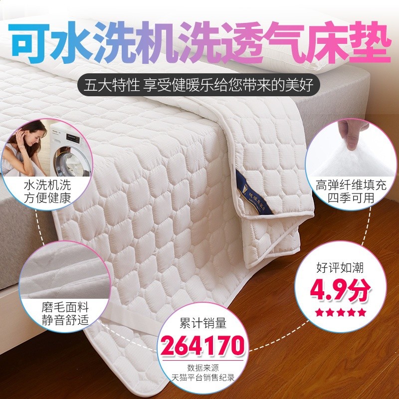 床墊軟墊床褥墊褥子鋪床雙人家用保護墊薄款墊褥防滑單人墊被1.5m-細節圖2