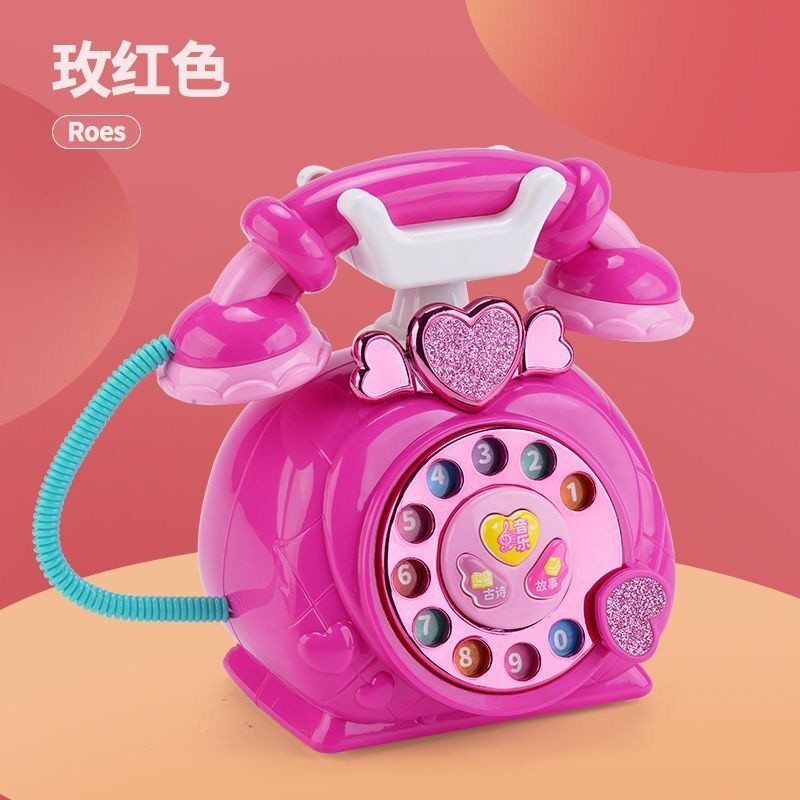 復古電話機玫紅色【標配無電池】