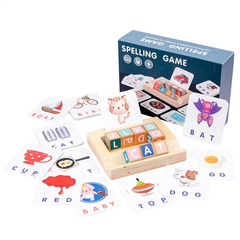 幼兒園早教學習英文字母拼單詞遊戲兒童益智積木玩具英語練習卡片-細節圖5