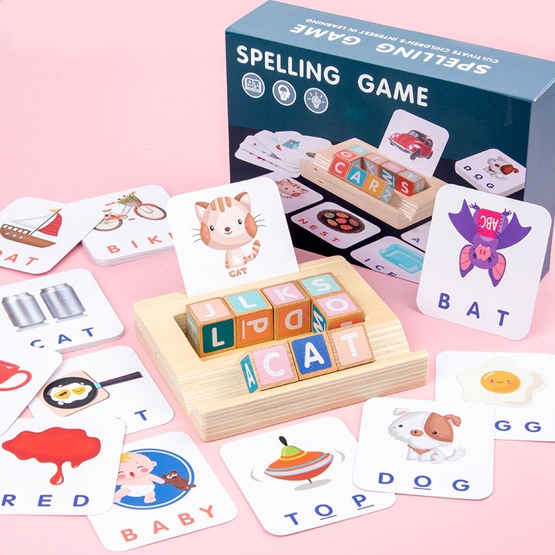 幼兒園早教學習英文字母拼單詞遊戲兒童益智積木玩具英語練習卡片-規格圖5