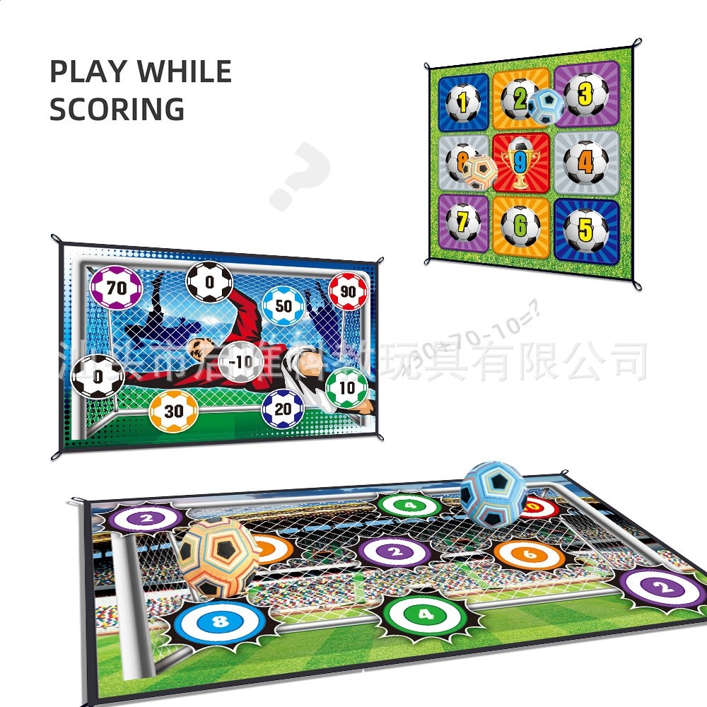 跨境兒童足球遊戲墊粘球室內戶外運動體育遊戲投擲套裝魔術貼玩具-細節圖3
