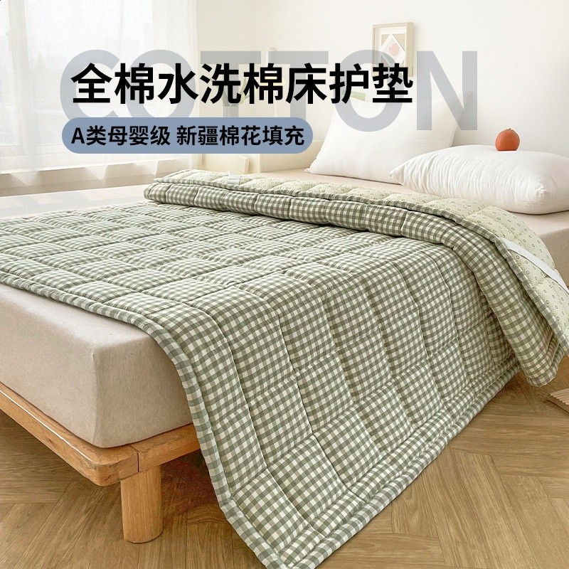 新疆棉床墊A類全棉母嬰隔髒墊薄款床褥墊防滑保護墊100%棉純棉-規格圖5